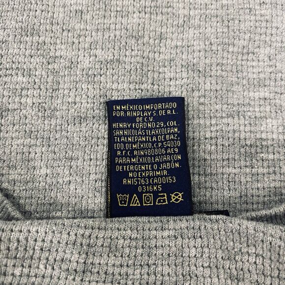 POLO RALPH LAUREN XL Mens Gray Sleepwear Thermal Waffle Knit LS Shirt Crewneck - Picture 8 of 13
